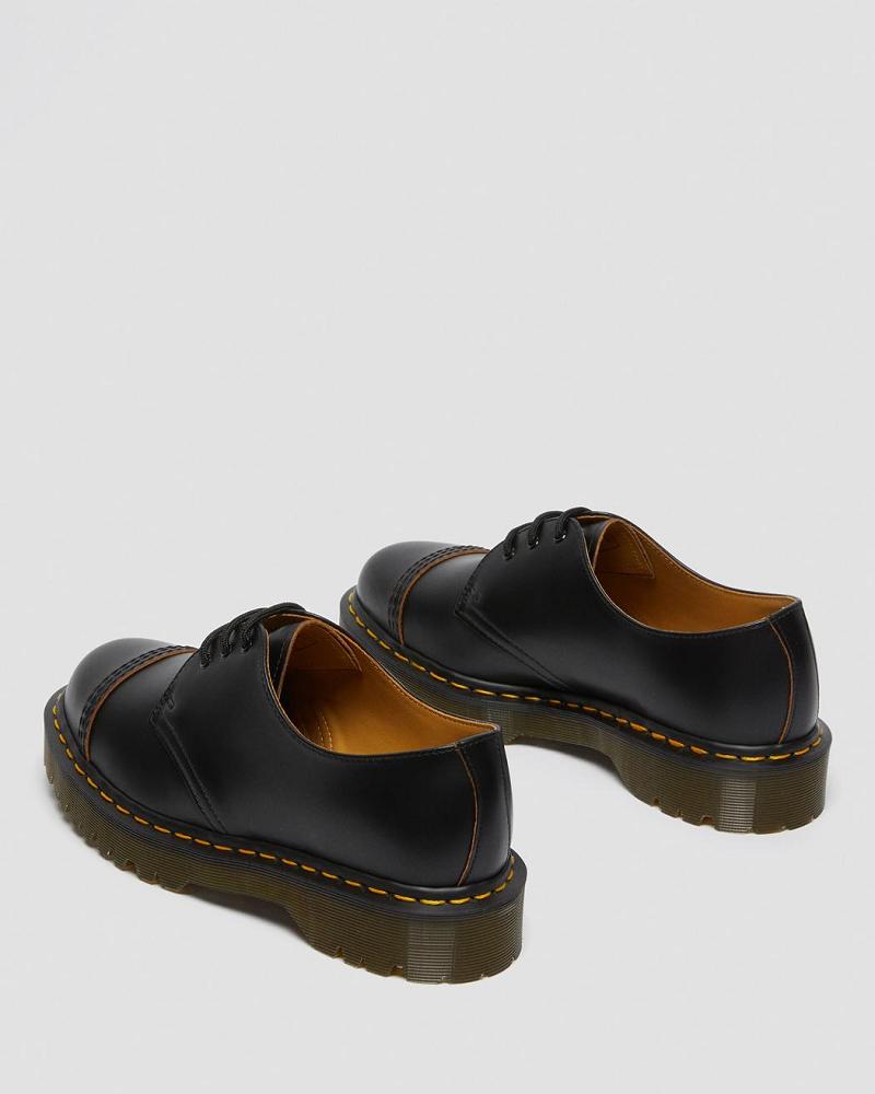 Black Women's Dr Martens 1461 Bex Made in England Toe Cap Oxfords Shoes | CA 339SGL